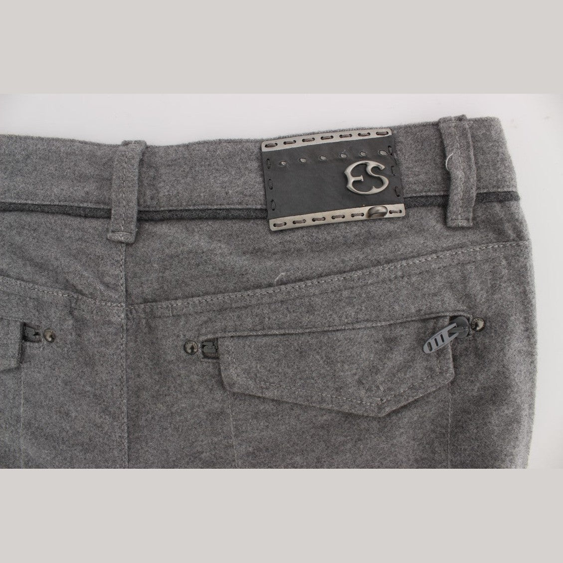 Ermanno Scervino Gray Cotton Straight Fit Casual Pants Ermanno Scervino
