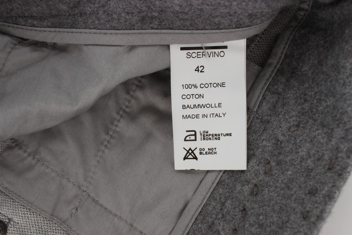 Ermanno Scervino Gray Cotton Slim Fit Casual Bootcut Pants Ermanno Scervino