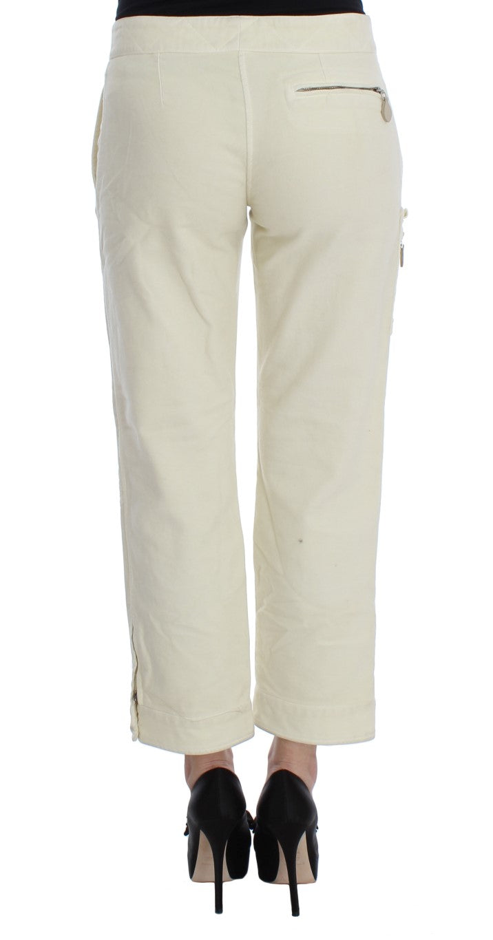 Ermanno Scervino Beige Cotton Capri Cropped Cargo Pants Ermanno Scervino