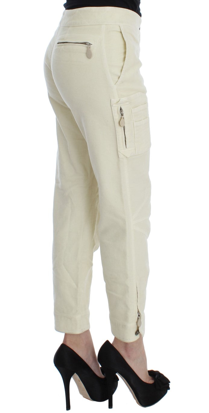 Ermanno Scervino Beige Cotton Capri Cropped Cargo Pants Ermanno Scervino