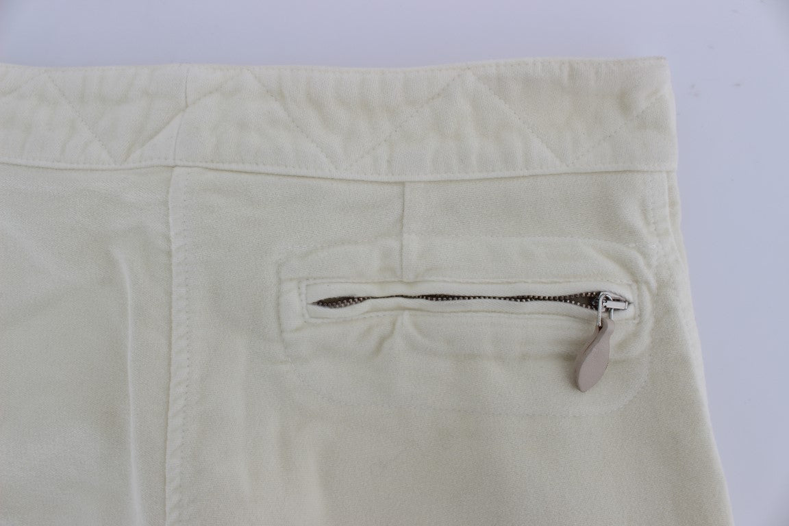 Ermanno Scervino Beige Cotton Capri Cropped Cargo Pants Ermanno Scervino