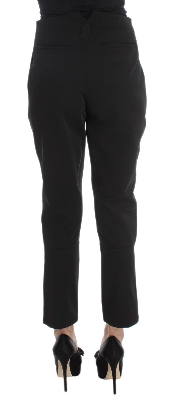 Ermanno Scervino Black Cotton Blend Capri Cropped Pants Ermanno Scervino
