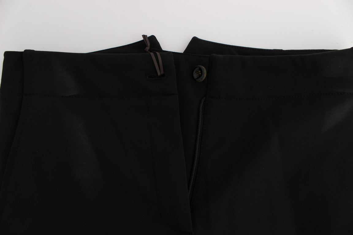 Ermanno Scervino Black Cotton Blend Capri Cropped Pants Ermanno Scervino