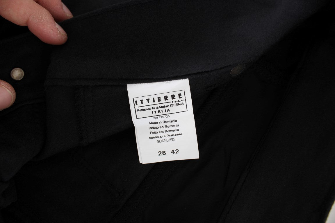 Ermanno Scervino Black Cotton Blend Regular Fit Pants Ermanno Scervino