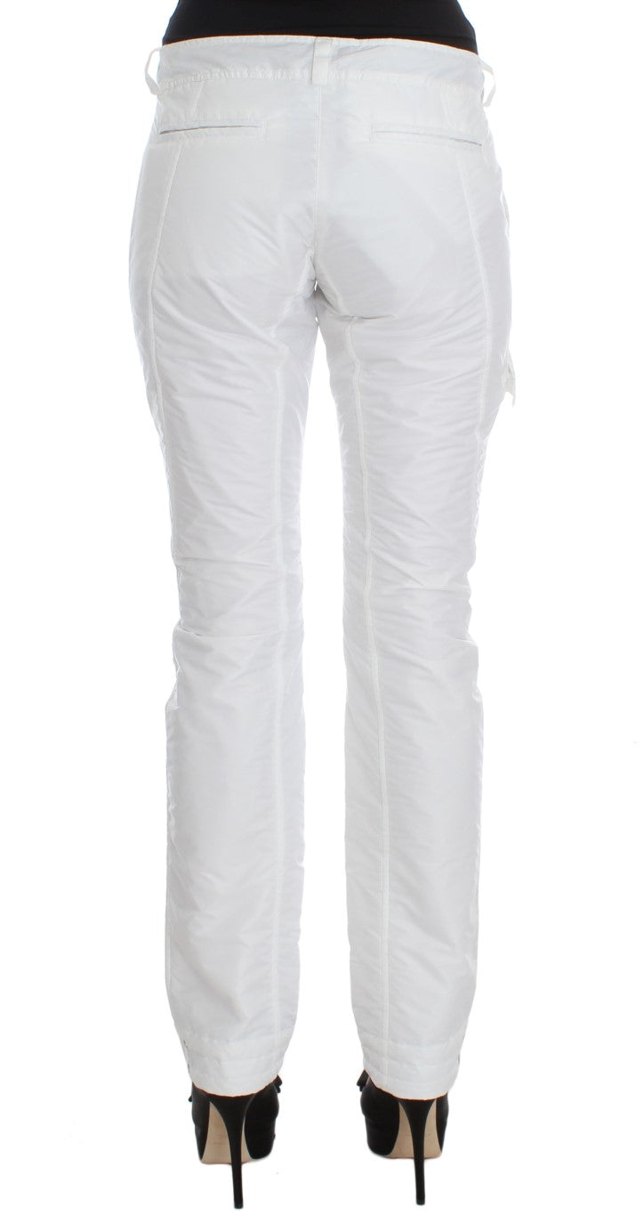 Ermanno Scervino White Nylon Padded Slim Fit Cargo Pants Ermanno Scervino