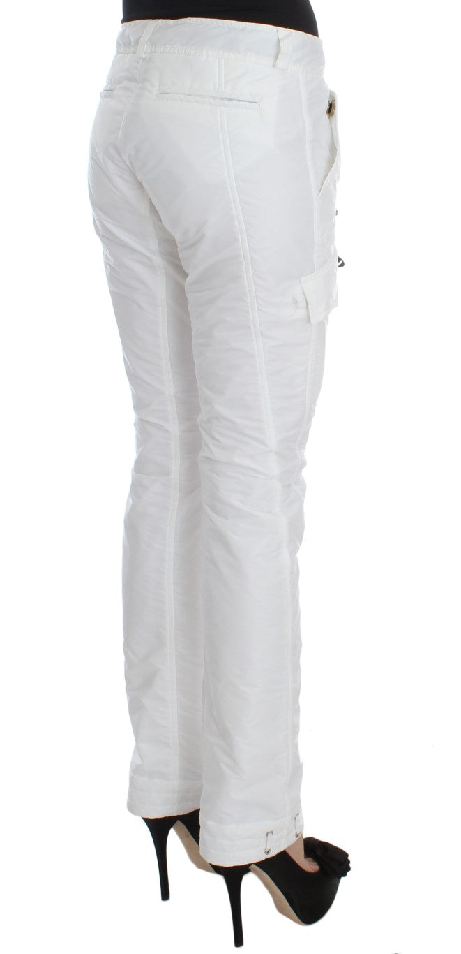Ermanno Scervino White Nylon Padded Slim Fit Cargo Pants Ermanno Scervino