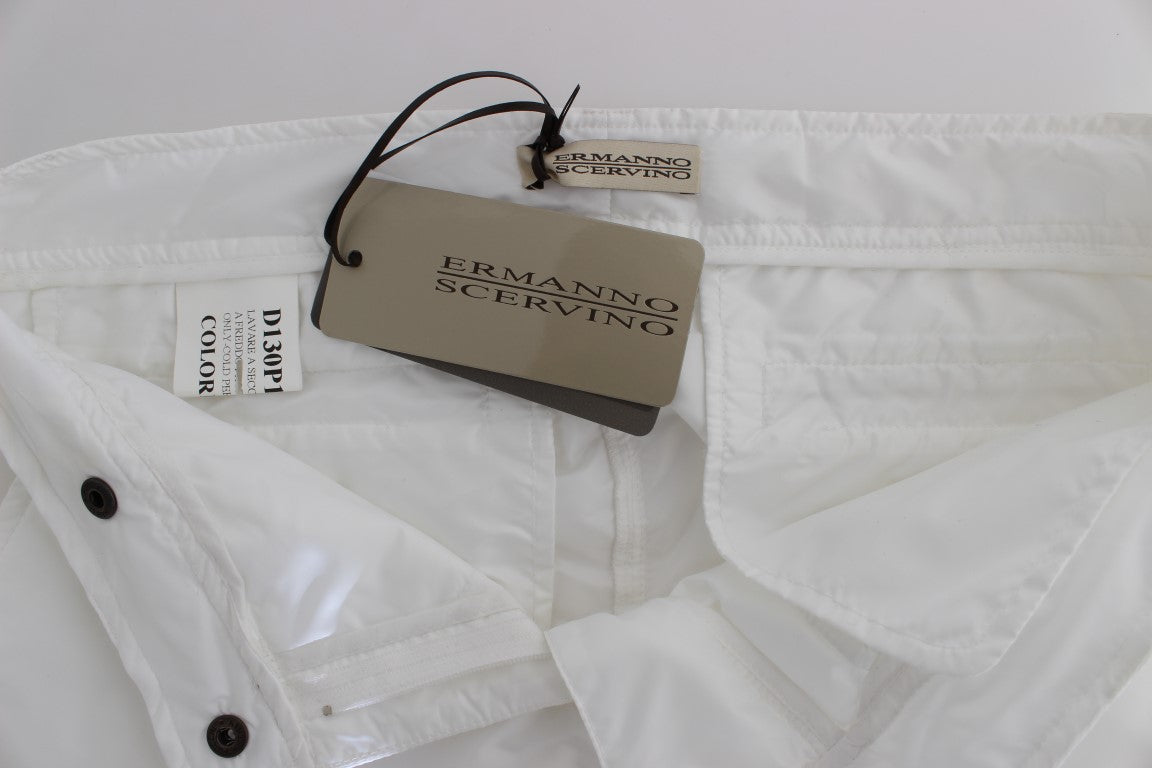 Ermanno Scervino White Nylon Padded Slim Fit Cargo Pants Ermanno Scervino