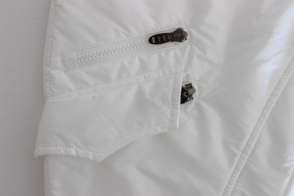 Ermanno Scervino White Nylon Padded Slim Fit Cargo Pants Ermanno Scervino