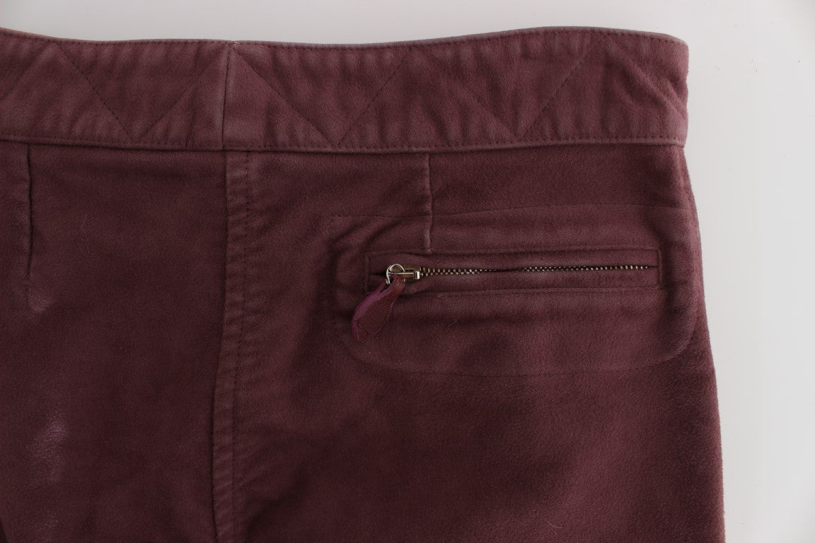Ermanno Scervino Bordeaux Cotton Cropped Cargo Pants Ermanno Scervino