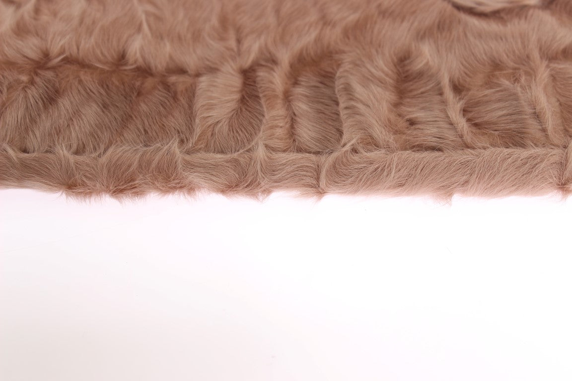 Dolce & Gabbana Beige Suede Xiangao Fur Elbow Gloves Dolce & Gabbana