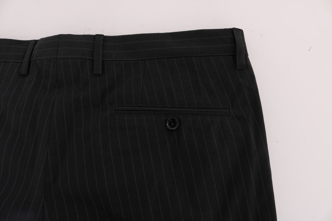 Dolce & Gabbana Blue Striped Cotton Dress Formal Pants Dolce & Gabbana