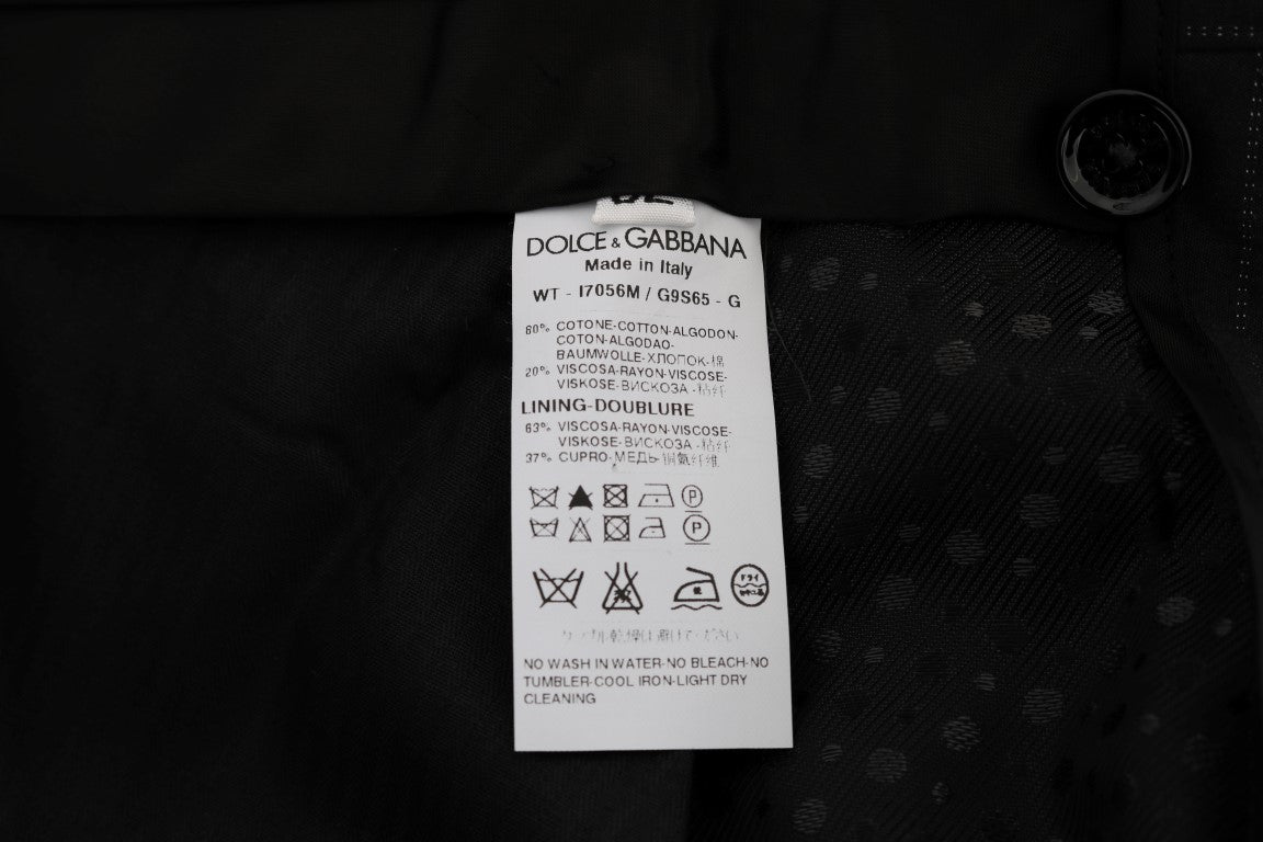 Dolce & Gabbana Blue Striped Cotton Dress Formal Pants Dolce & Gabbana