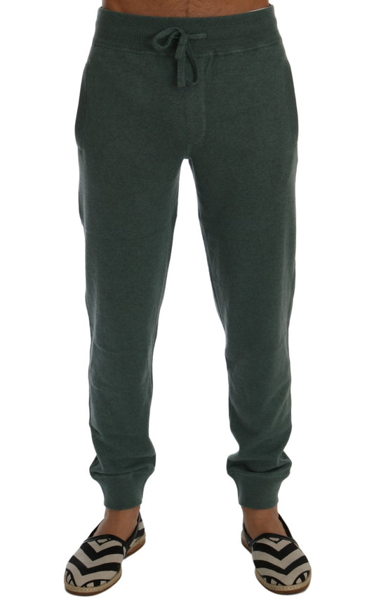 Dolce & Gabbana Green Cashmere Training Pants Dolce & Gabbana