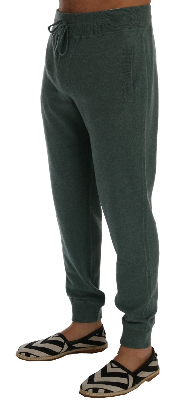 Dolce & Gabbana Green Cashmere Training Pants Dolce & Gabbana