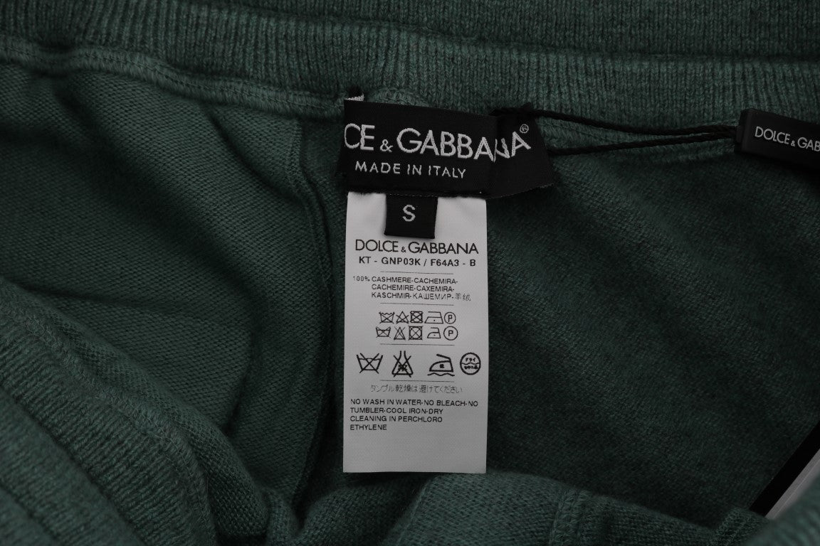 Dolce & Gabbana Green Cashmere Training Pants Dolce & Gabbana