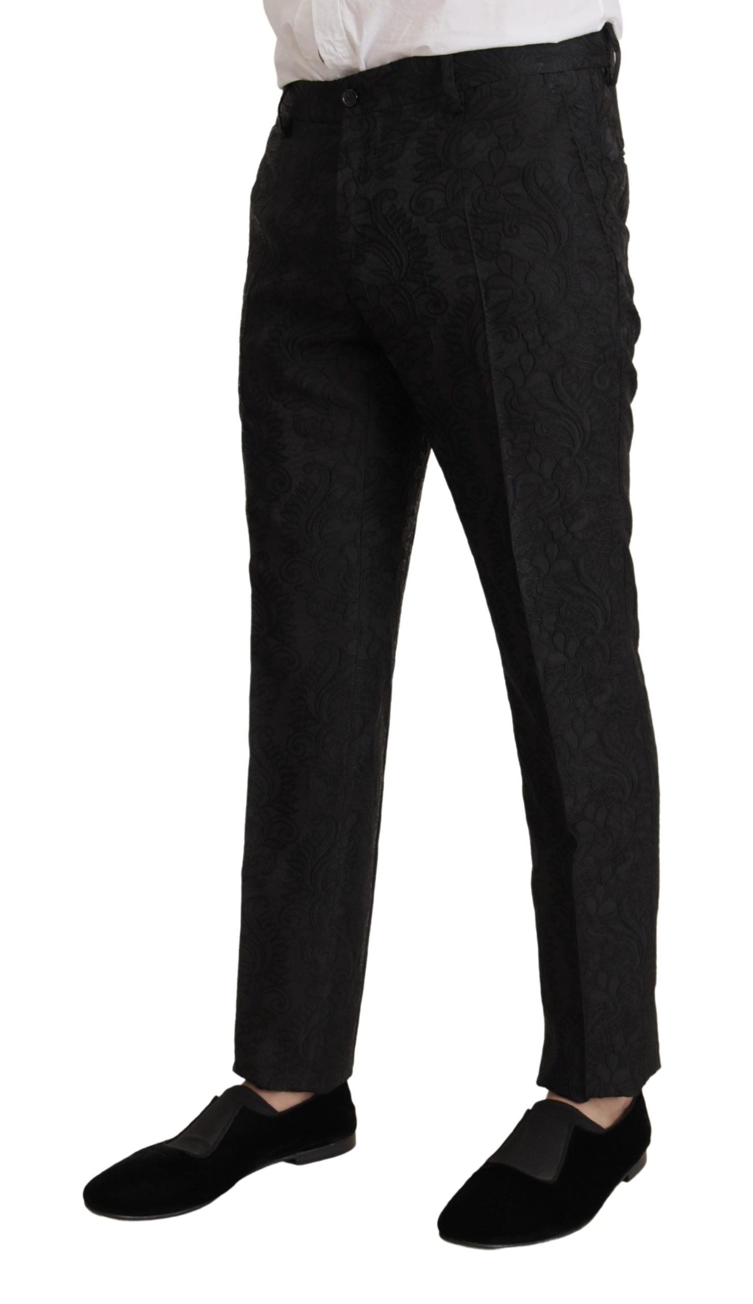 Dolce & Gabbana Black Brocade Formal 2 Piece MARTINI Suit Dolce & Gabbana