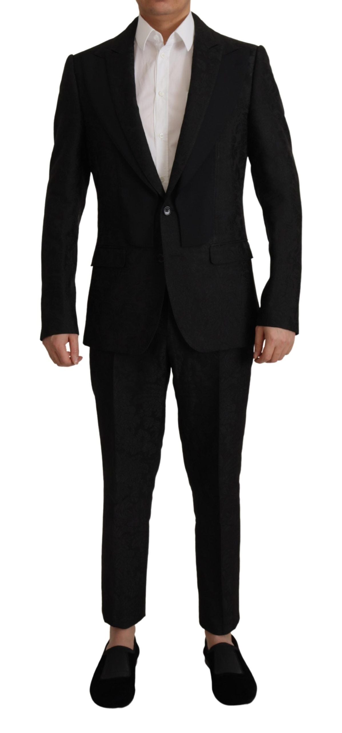 Dolce & Gabbana Black Polyester Formal 2 Piece MARTINI Suit Dolce & Gabbana