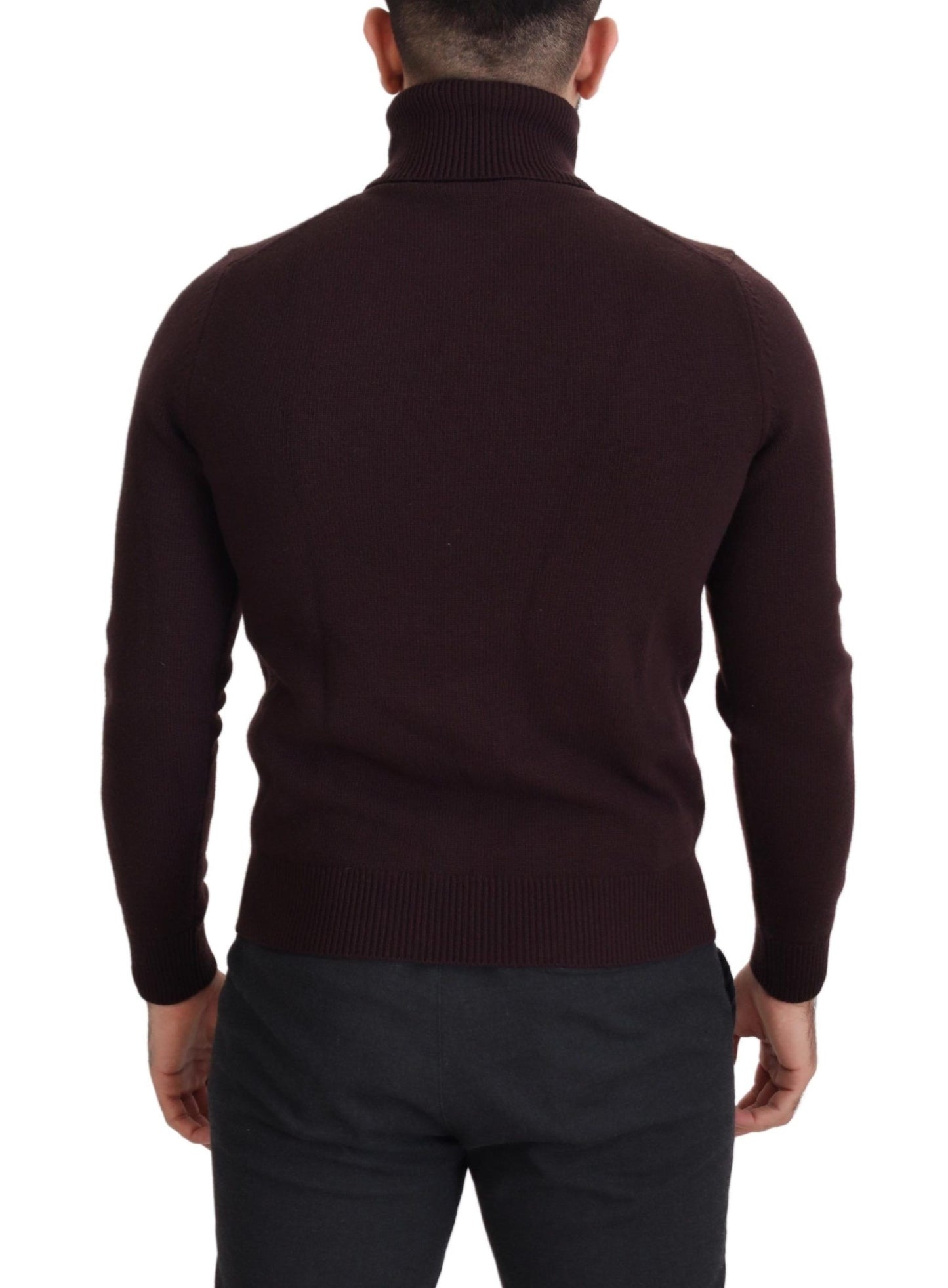 Dolce & Gabbana Brown Wool Turtle Neck Pullover Sweater Dolce & Gabbana