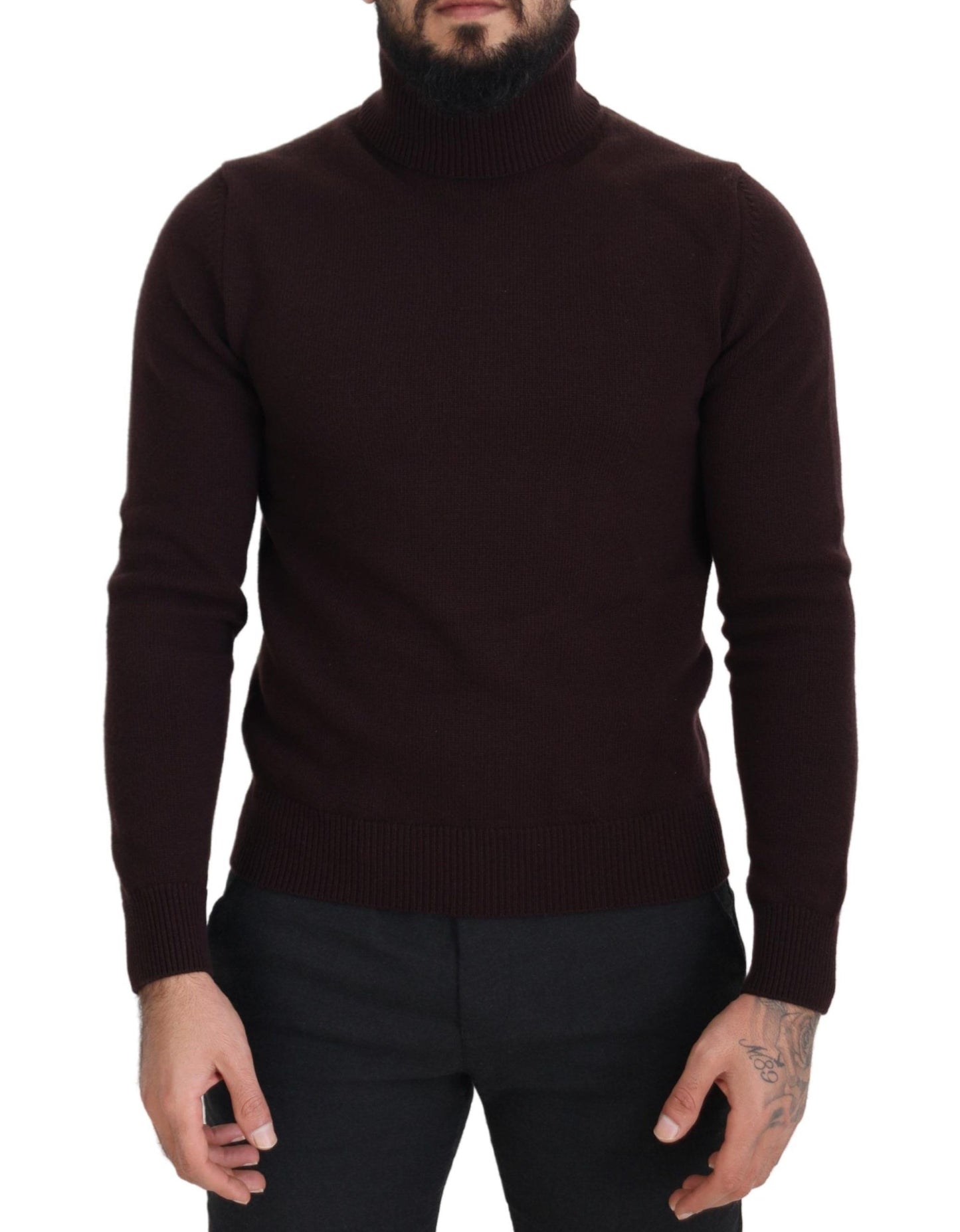 Dolce & Gabbana Brown Wool Turtle Neck Pullover Sweater Dolce & Gabbana