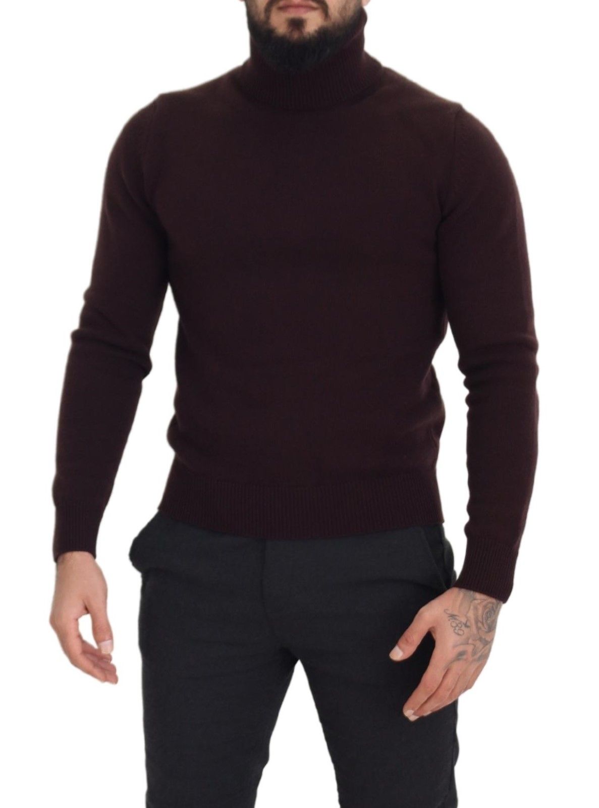 Dolce & Gabbana Brown Wool Turtle Neck Pullover Sweater Dolce & Gabbana