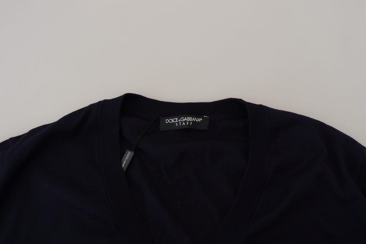 Dolce & Gabbana Blue Wool STAFF Down Cardigan Sweater Dolce & Gabbana