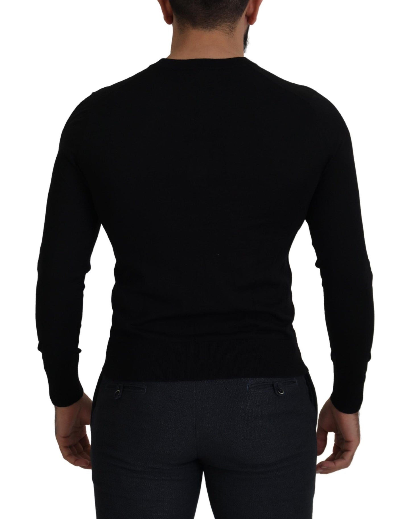 Dolce & Gabbana Black Wool Button Down Cardigan Sweater Dolce & Gabbana