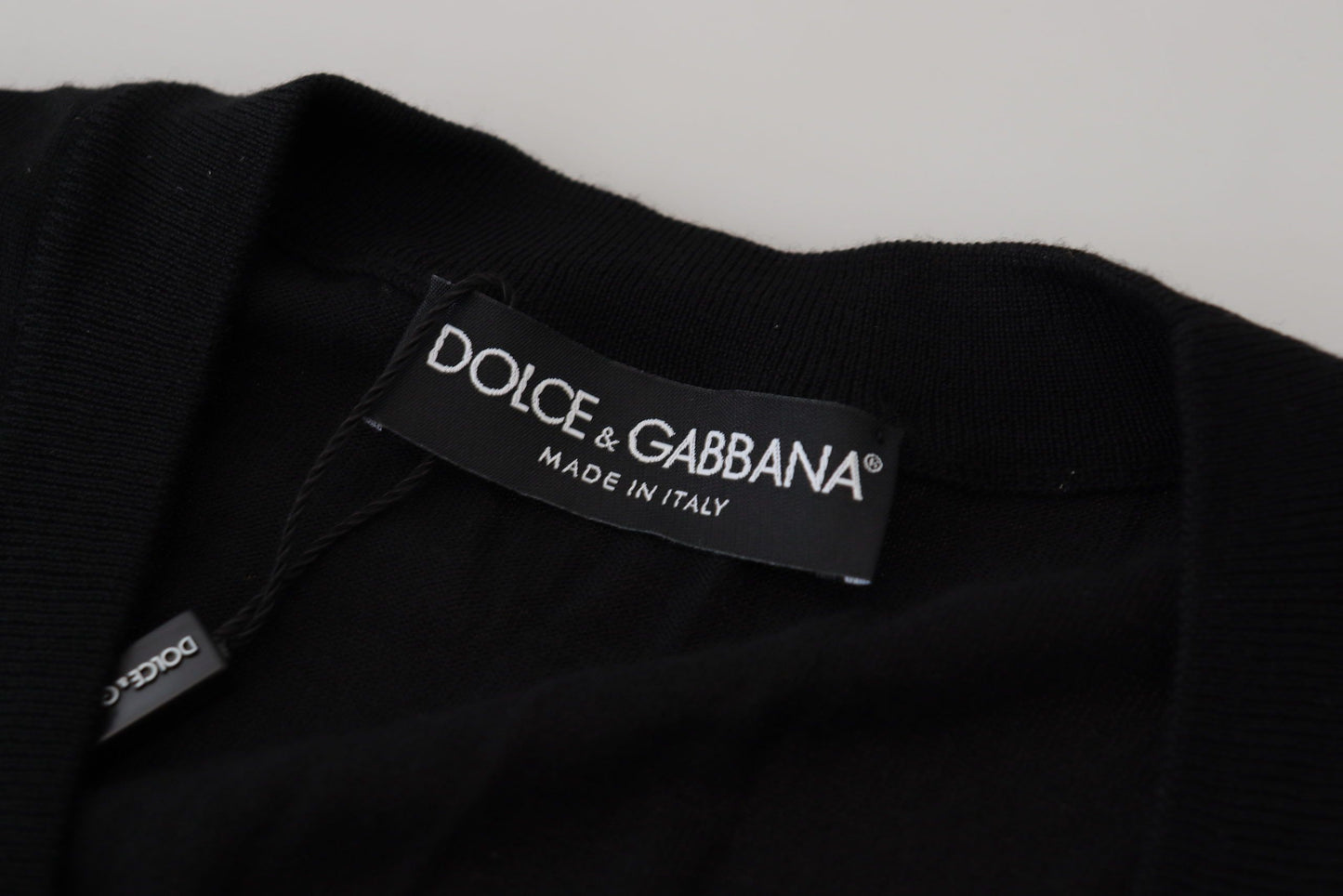 Dolce & Gabbana Black Wool Button Down Cardigan Sweater Dolce & Gabbana