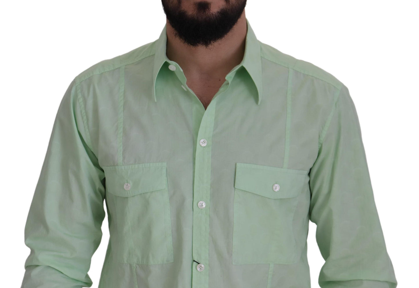 Dolce & Gabbana Mint Green Long Sleeves Button Down Shirt Dolce & Gabbana