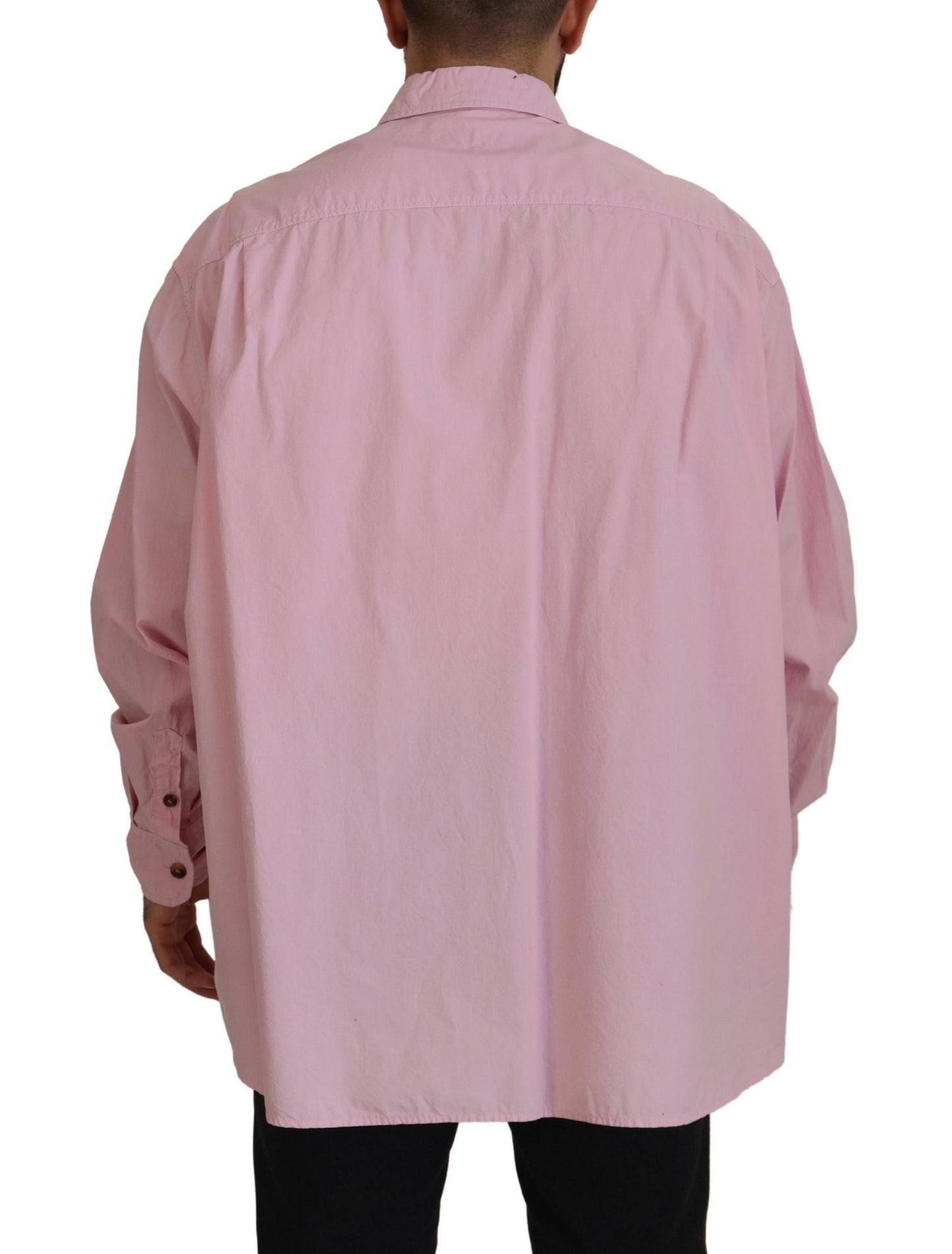 Dolce & Gabbana Pink Casual Button Down Long Sleeves Shirt Dolce & Gabbana