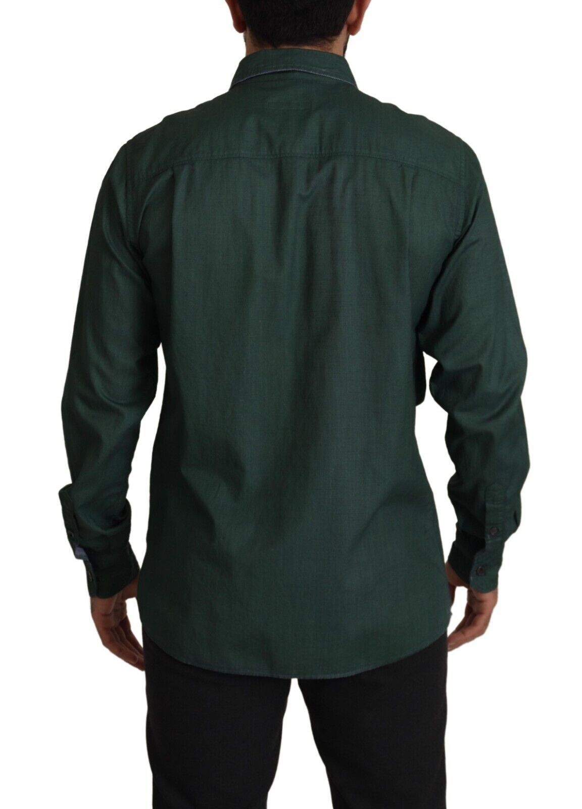 Dolce & Gabbana Dark Green Button Down Long Sleeves Shirt Dolce & Gabbana