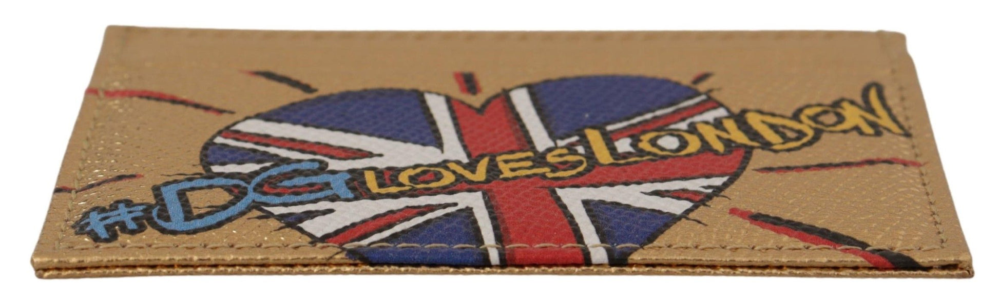 Dolce & Gabbana Gold Leather #DGLovesLondon Women Cardholder Case Wallet Dolce & Gabbana