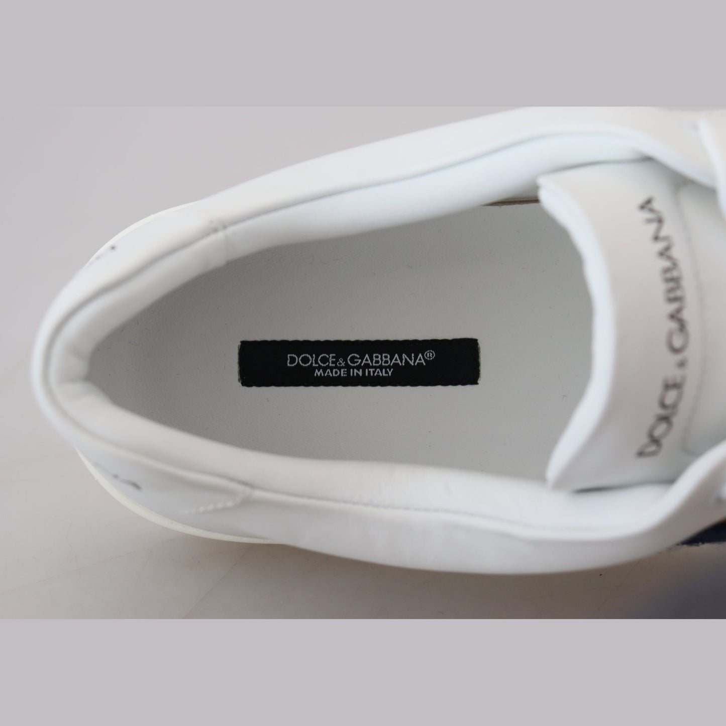 Dolce & Gabbana White Leather DG Logo Casual Sneakers Shoes