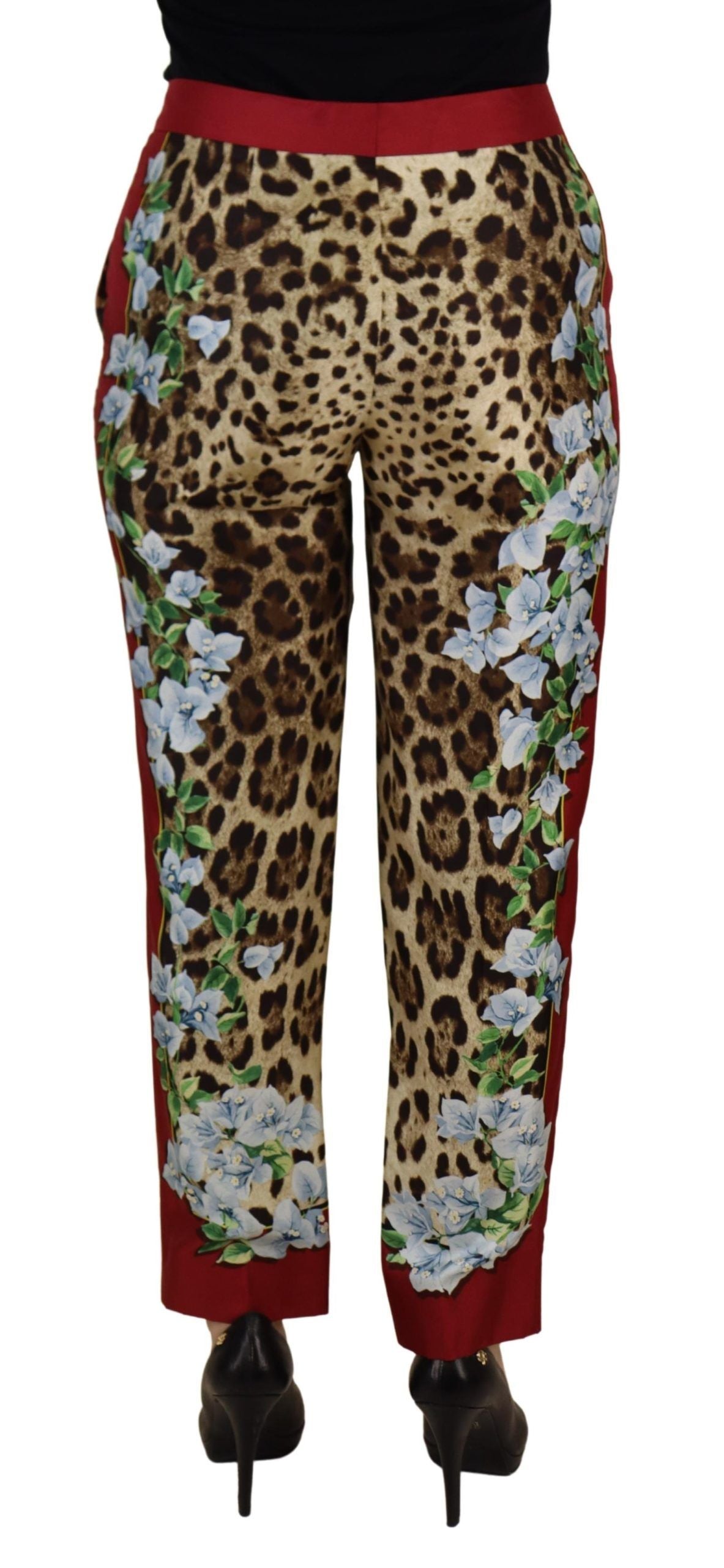 Dolce & Gabbana Multicolor Leopard Flora Printed Mid Waist Trouser Pants Dolce & Gabbana