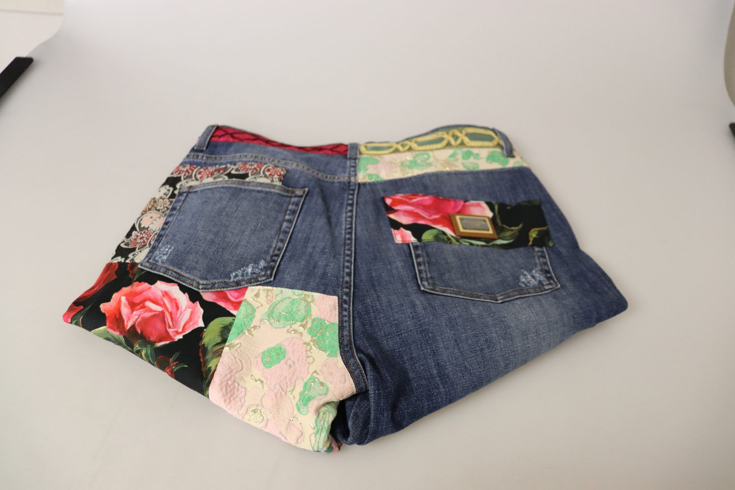 Dolce & Gabbana Blue Patchwork High Waist Denim Jeans Dolce & Gabbana