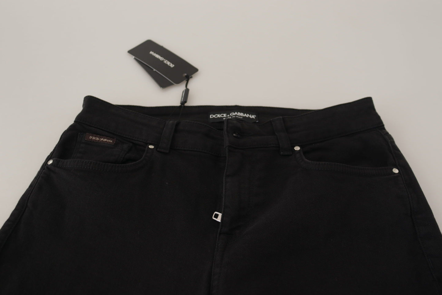 Dolce & Gabbana Black Mid Waist Skinny Denim Cotton Jeans Dolce & Gabbana