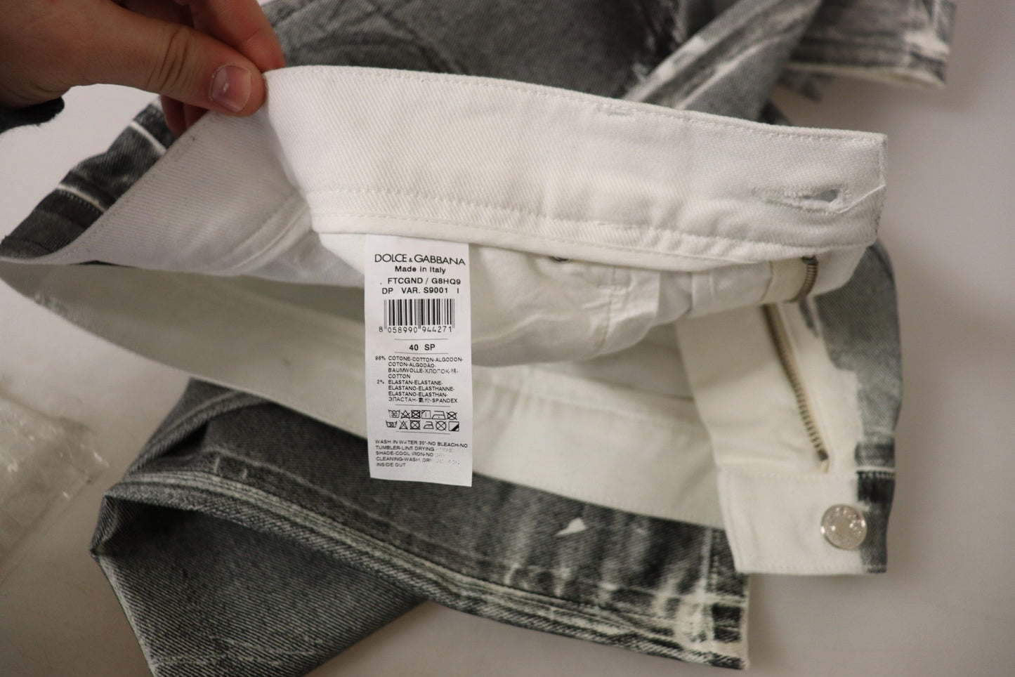 Dolce & Gabbana Grey Washed High Waist Denim Pants Cotton Jeans Dolce & Gabbana