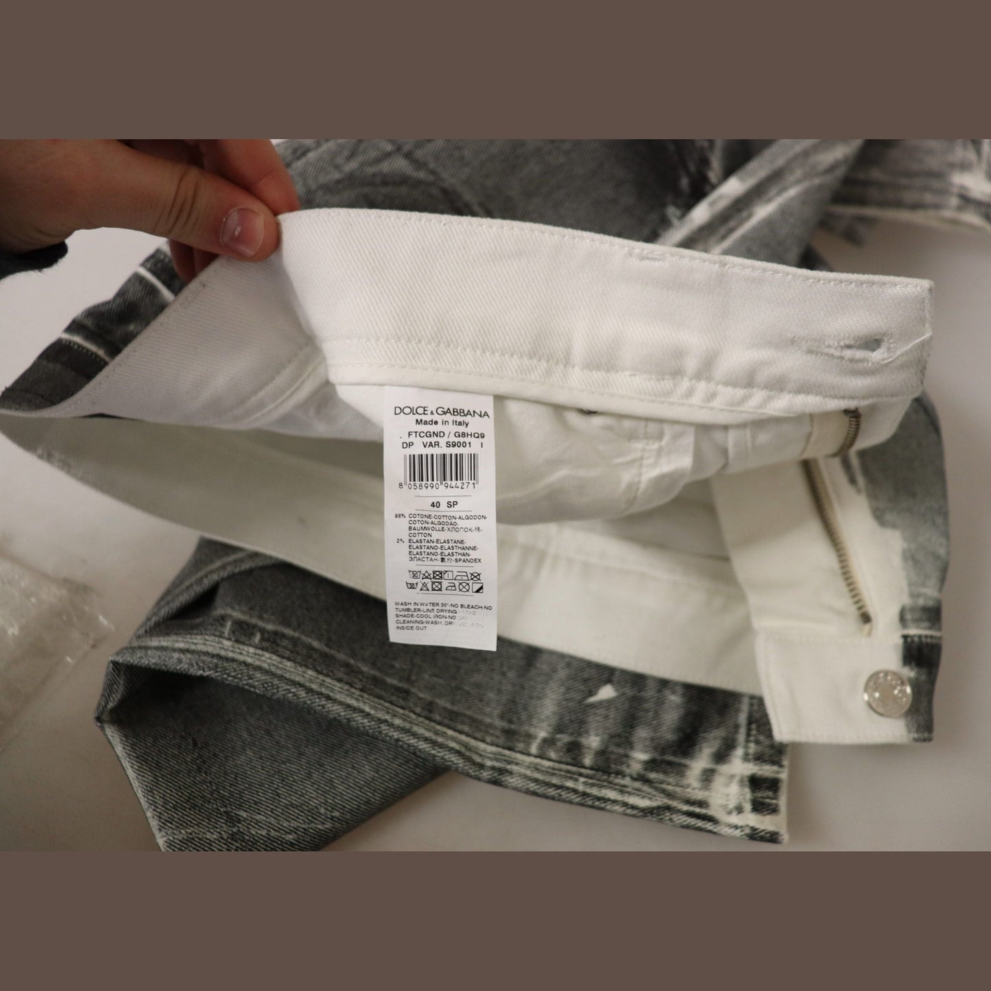 Dolce & Gabbana Grey Washed High Waist Denim Pants Cotton Jeans