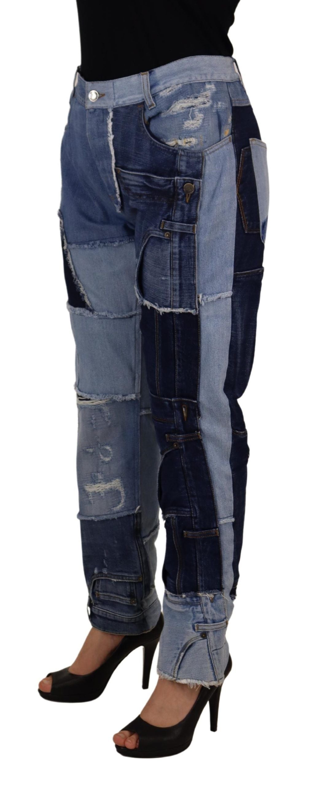Dolce & Gabbana Multicolor Patchwork High Waist Denim Jeans Dolce & Gabbana
