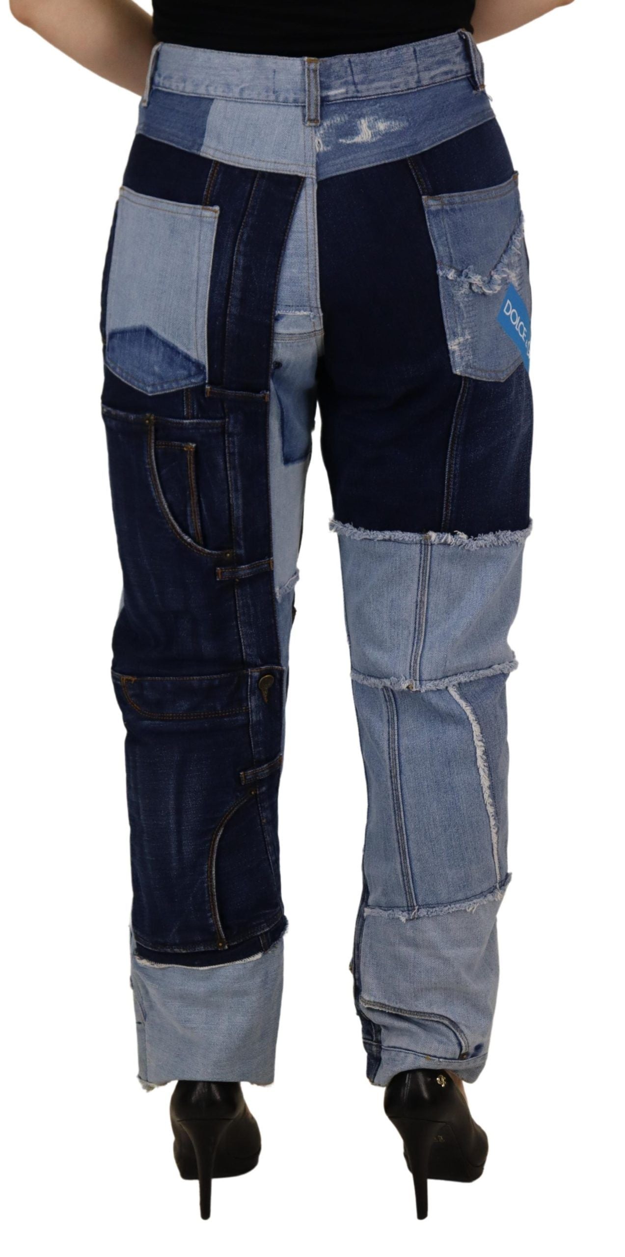 Dolce & Gabbana Multicolor Patchwork High Waist Denim Jeans Dolce & Gabbana