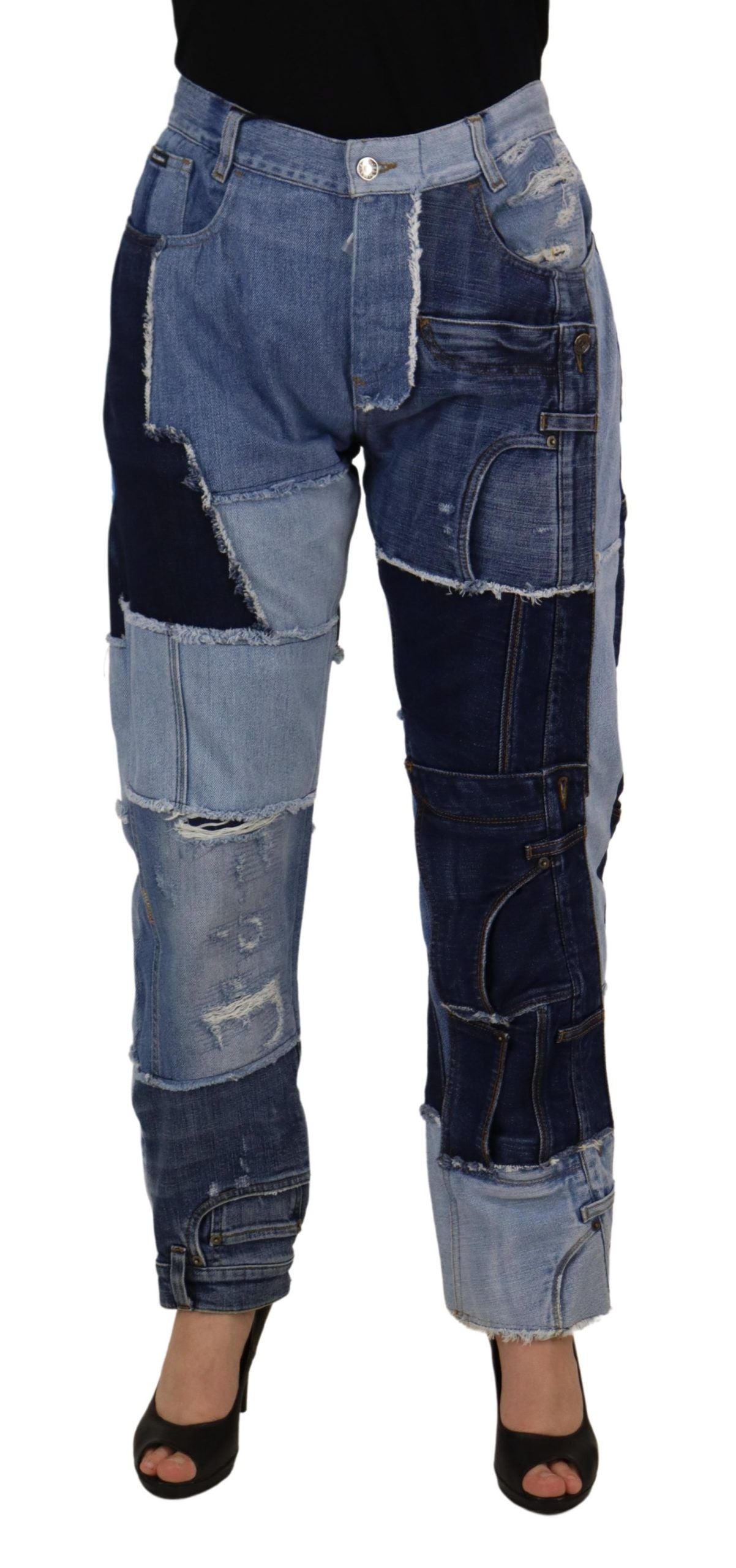 Dolce & Gabbana Multicolor Patchwork High Waist Denim Jeans Dolce & Gabbana