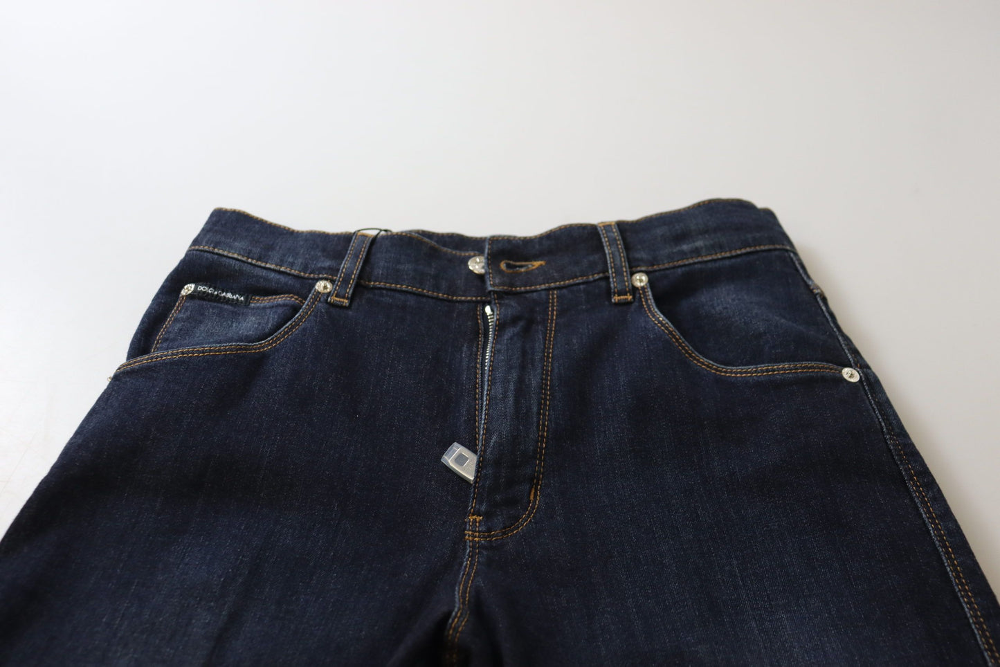 Dolce & Gabbana Blue Cotton High Waist Skinny Denim Jeans Dolce & Gabbana