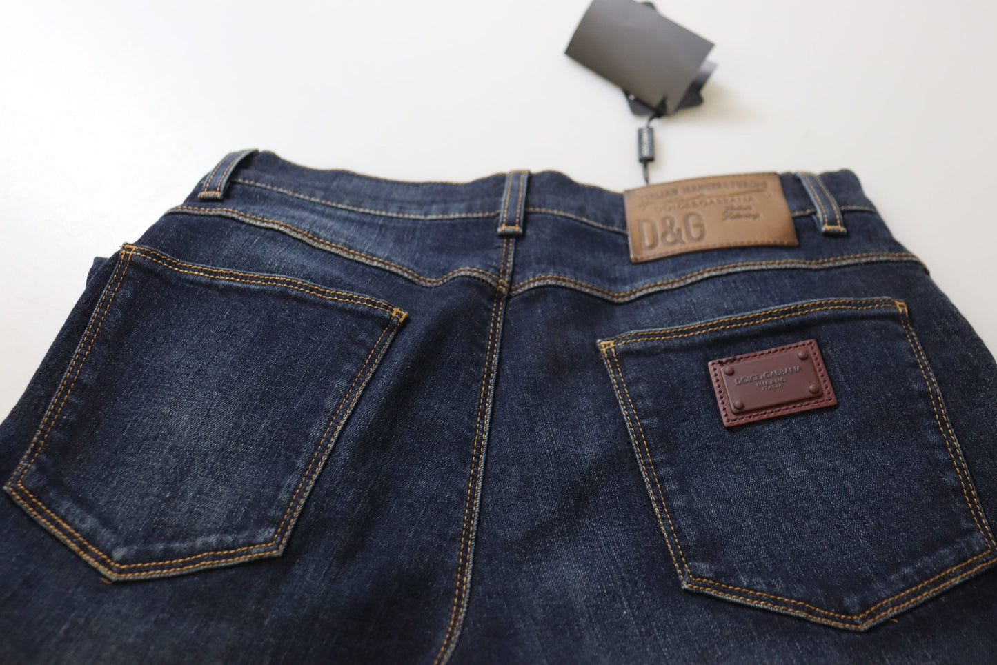 Dolce & Gabbana Blue Cotton High Waist Skinny Denim Jeans Dolce & Gabbana