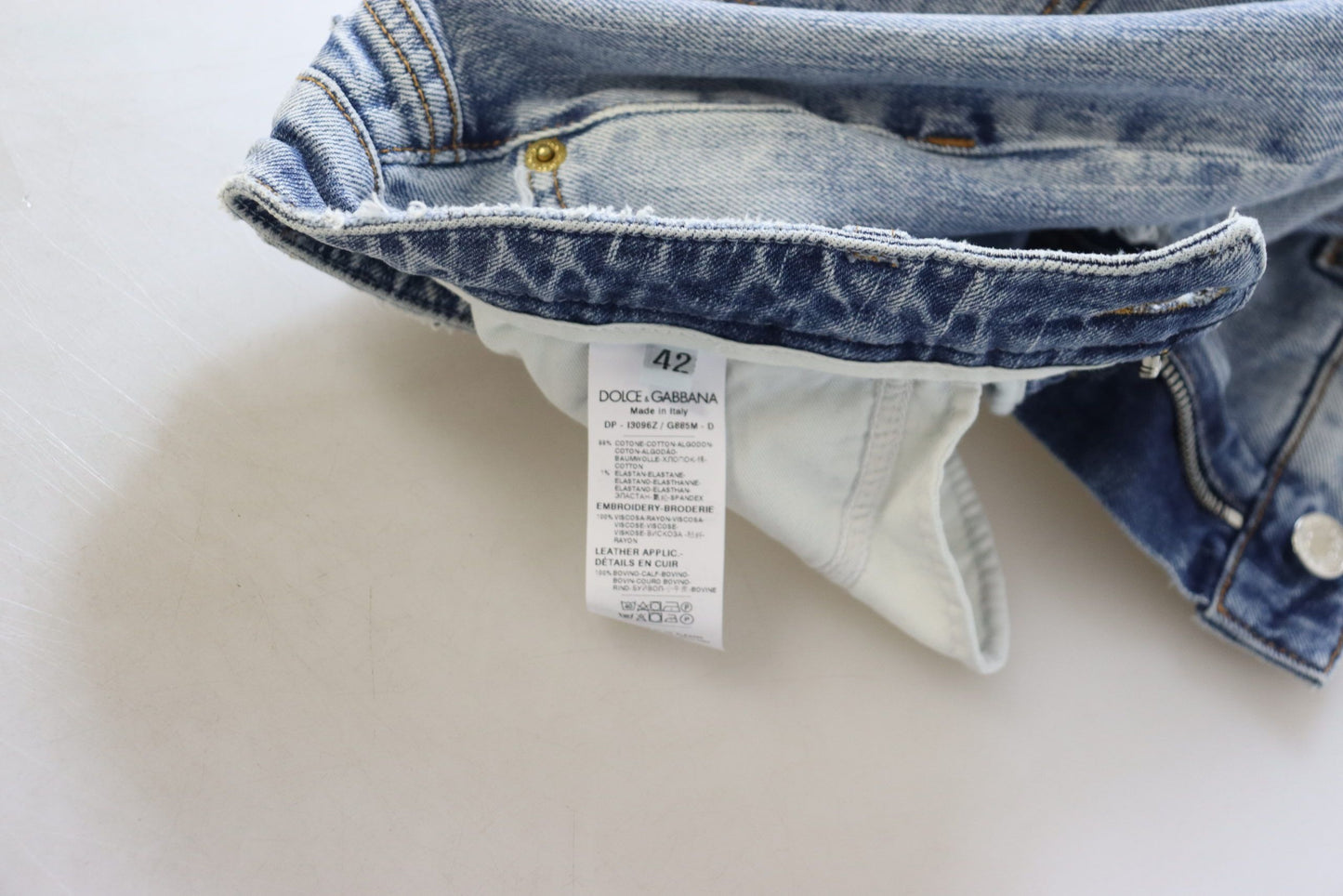 Dolce & Gabbana Blue Cotton Stretch Skinny Low Waist Denim Jeans Dolce & Gabbana