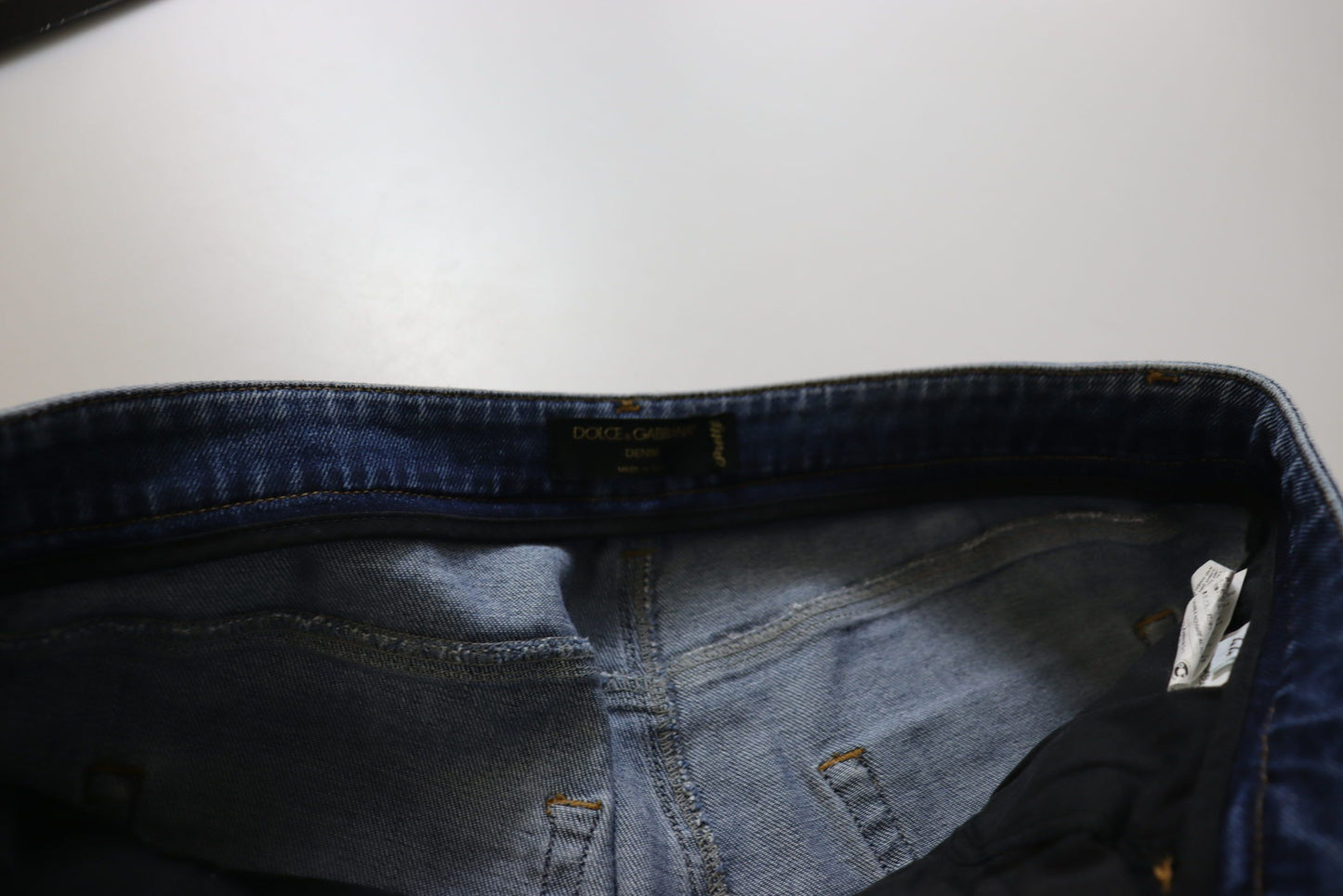 Dolce & Gabbana Blue Washed Cotton Skinny Low Waist Denim Jeans Dolce & Gabbana