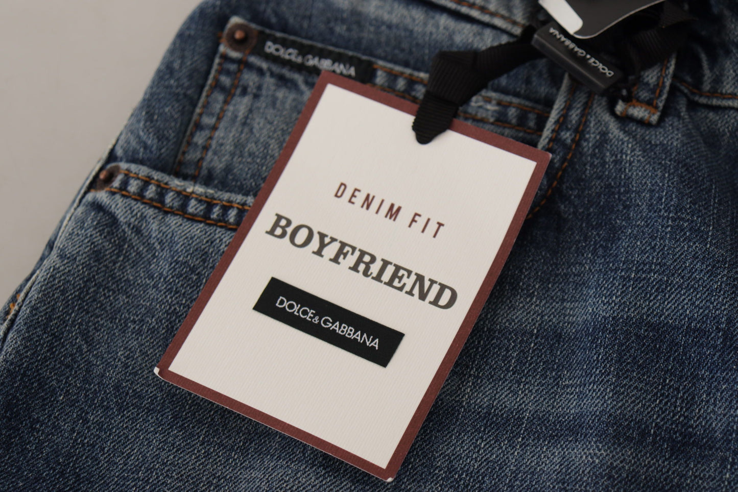 Dolce & Gabbana Blue Denim Baroque Heart Logo Patch Pants Jeans Dolce & Gabbana