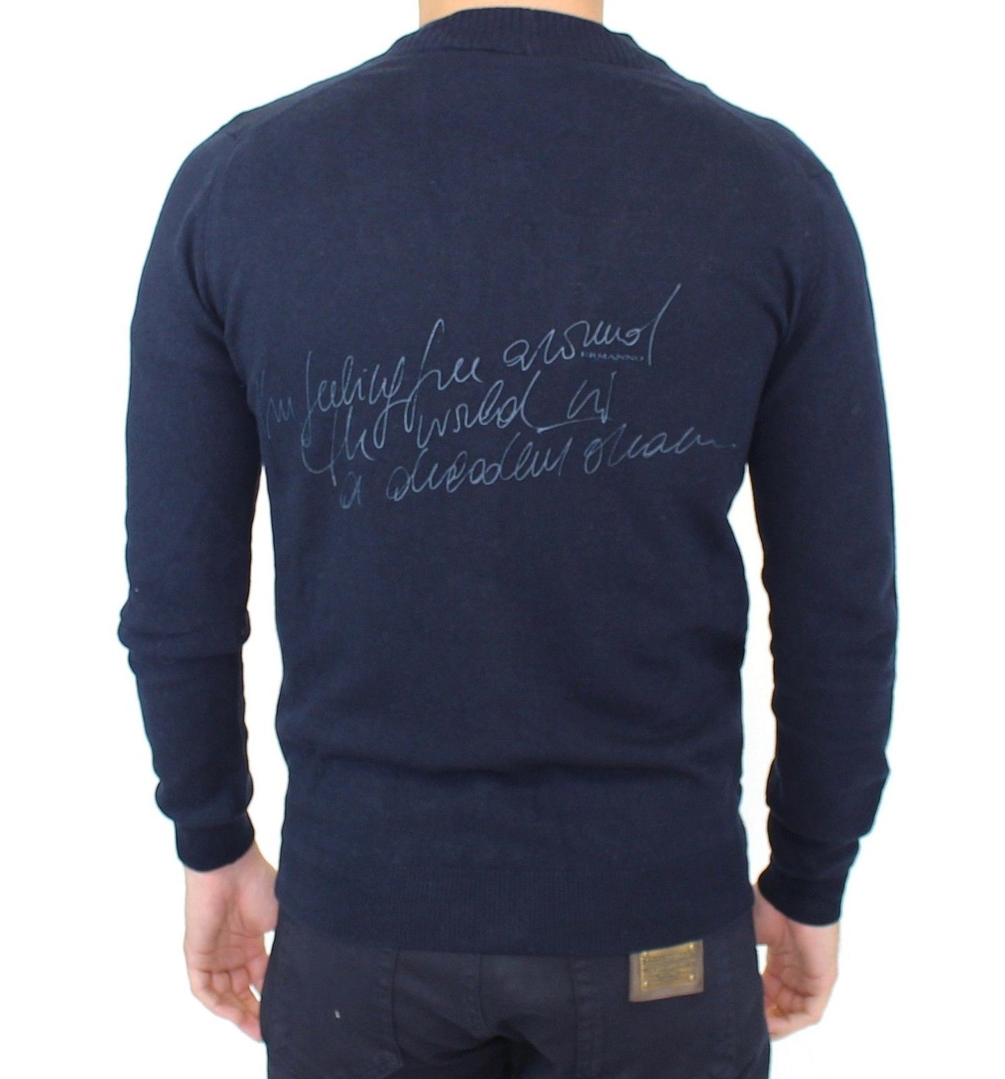 Ermanno Scervino Blue Wool Cashmere Cardigan Pullover Sweater Ermanno Scervino