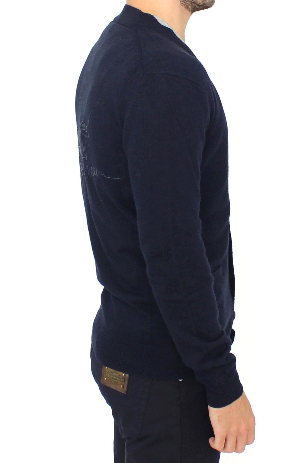 Ermanno Scervino Blue Wool Cashmere Cardigan Pullover Sweater Ermanno Scervino