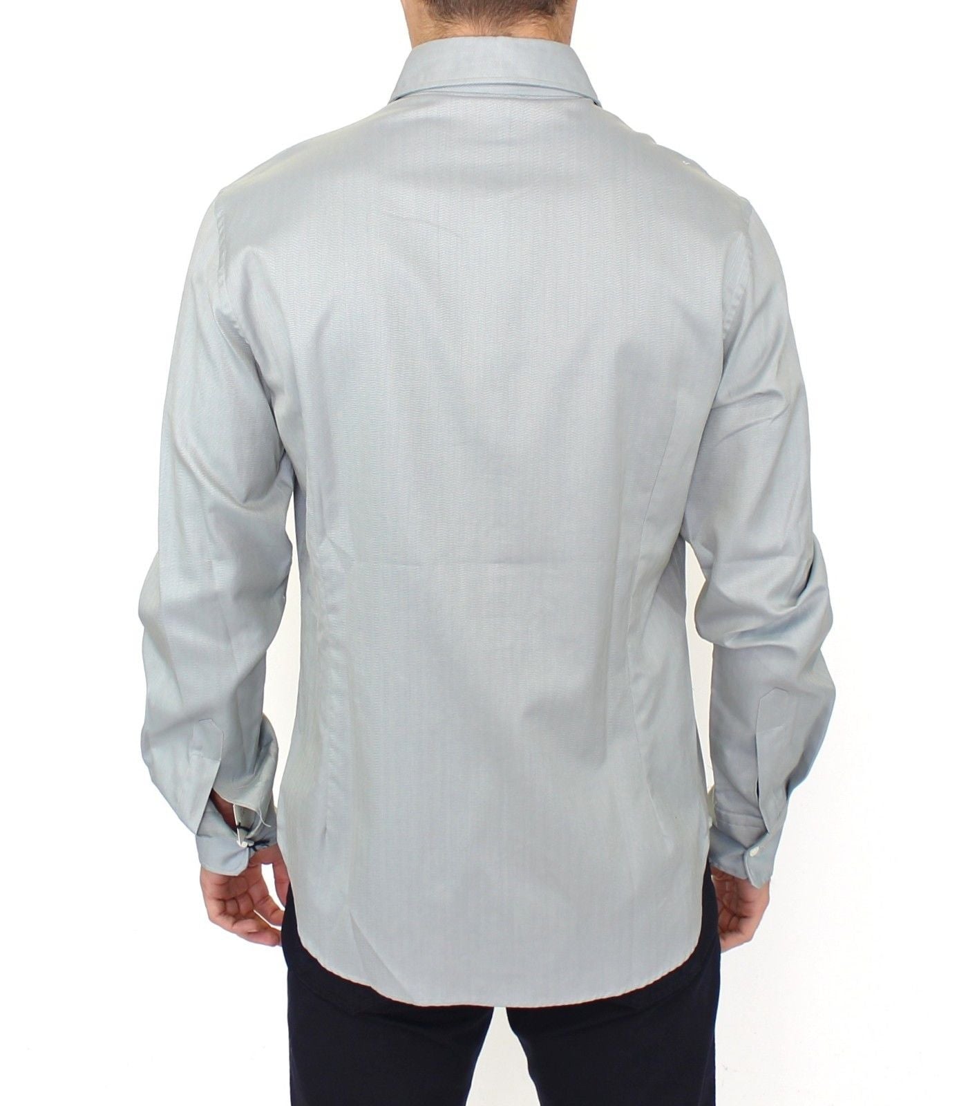 Ermanno Scervino Gray Cotton Long Sleeve Casual Shirt Top Ermanno Scervino