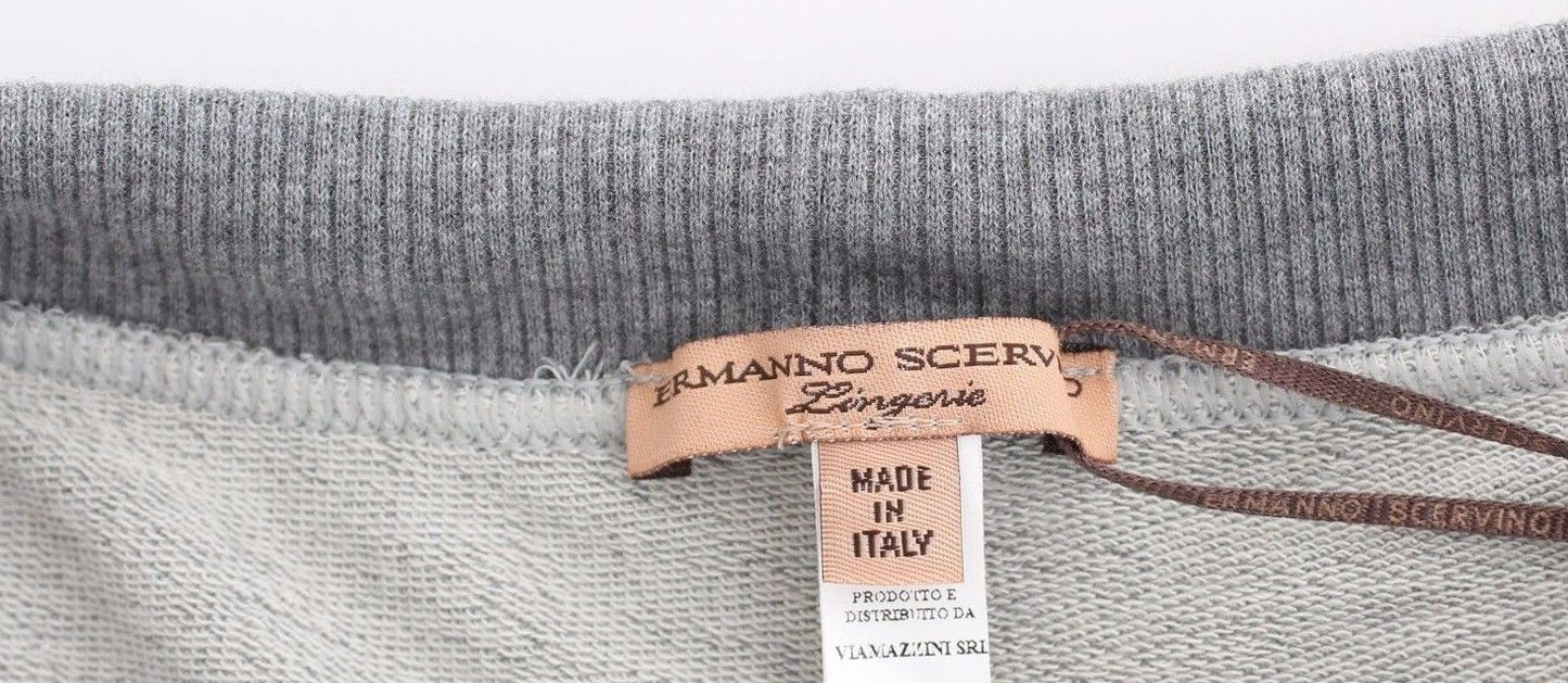 Ermanno Scervino Lingerie Gray Mini Shorts Sleepwear Hotpants Ermanno Scervino