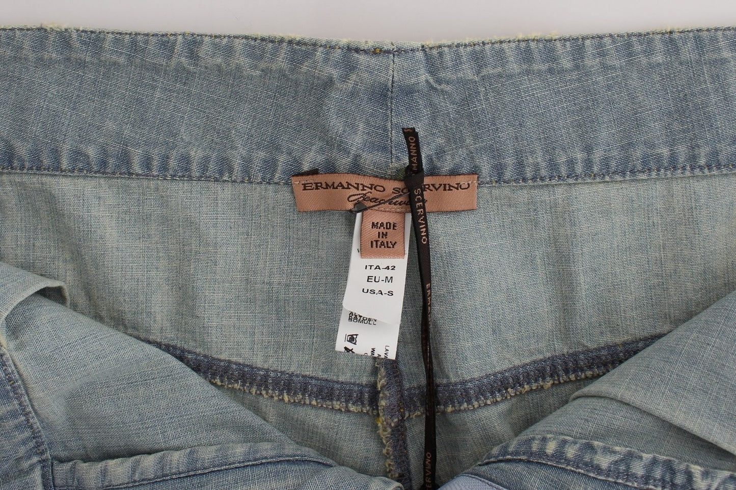 Ermanno Scervino Beachwear Blue Denim City Casual Dress Shorts Ermanno Scervino